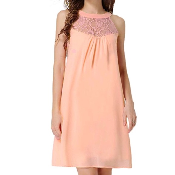 Lace  Loose Casual Mini Chiffon Dress - Picture 4 of 8